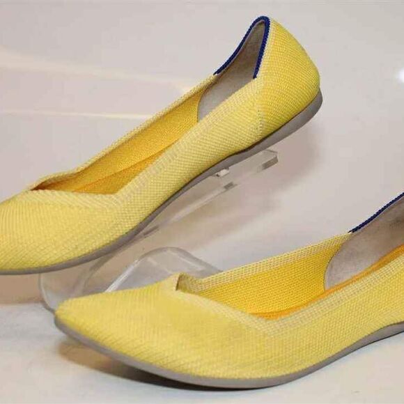 rothys Shoes - Rothy's Designer The Point Ballet Flats Sunlight Yellow Textile Shoes Size 7